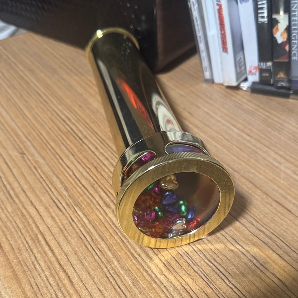 Elegant Gold (Brass) Kaleidoscope with Multicolor Gems